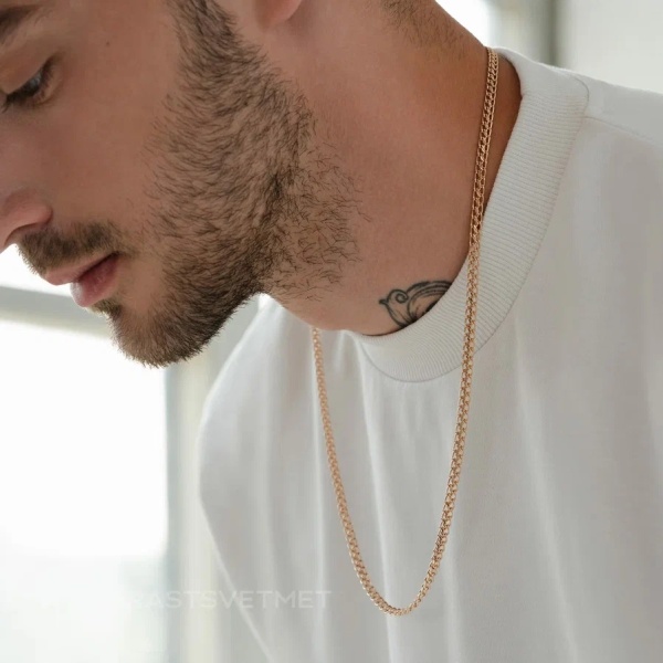 Цепь из красного золота 585, плетение «Царь»